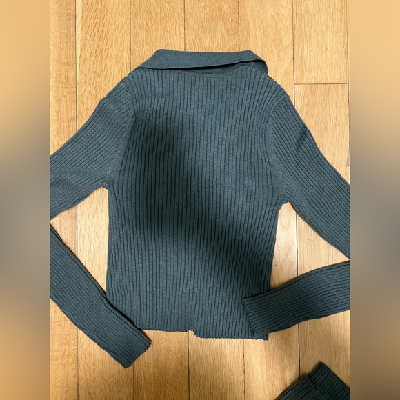 Aerie Gotta Jet! Polo Sweater and Skater Pant Set Royal Palm Size Small - Picture 3 of 15